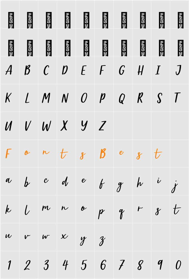 Adventure Oblique Character Map