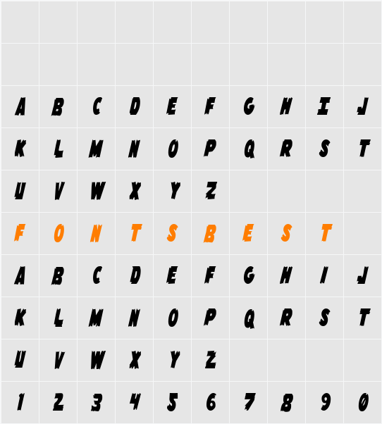 Flying Leatherneck Extra-condensed Character Map