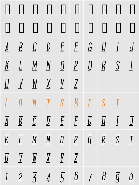 ConcursoItalian BTN Lined Character Map