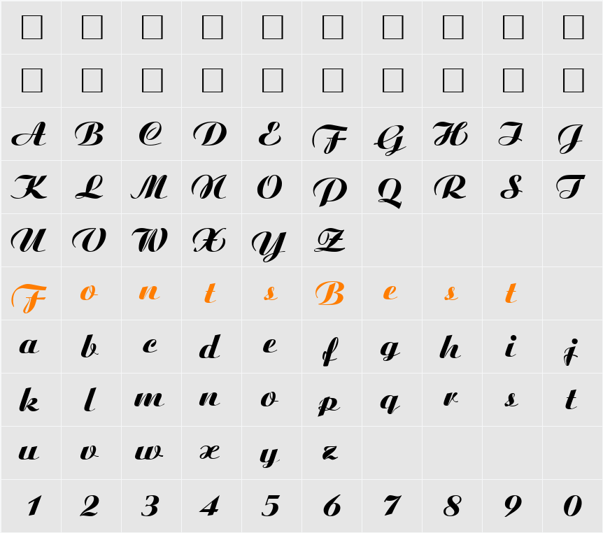 AgnesExtrabold Character Map