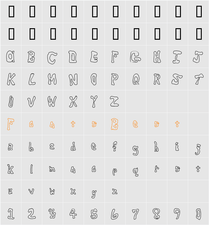 CritterIsRad Character Map