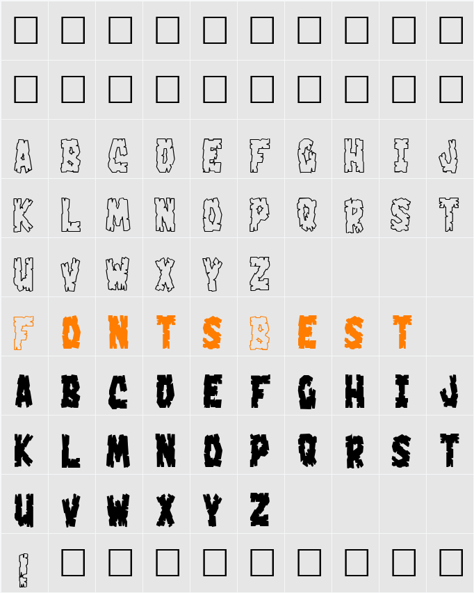 Crakoom! Character Map