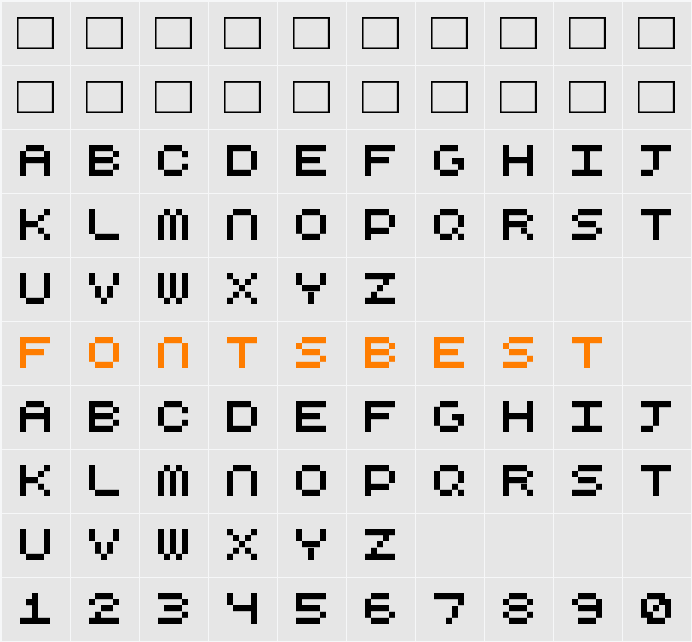 CubicFive10 Character Map