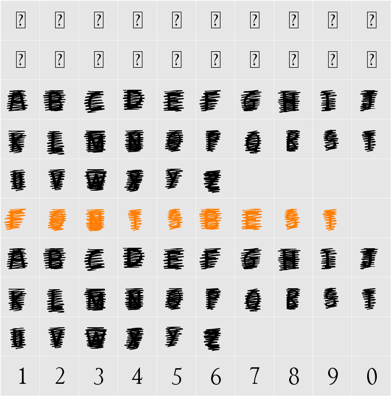 Cross Out Character Map