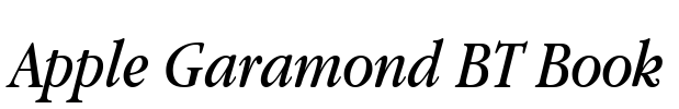 Apple Garamond BT Book Font Image