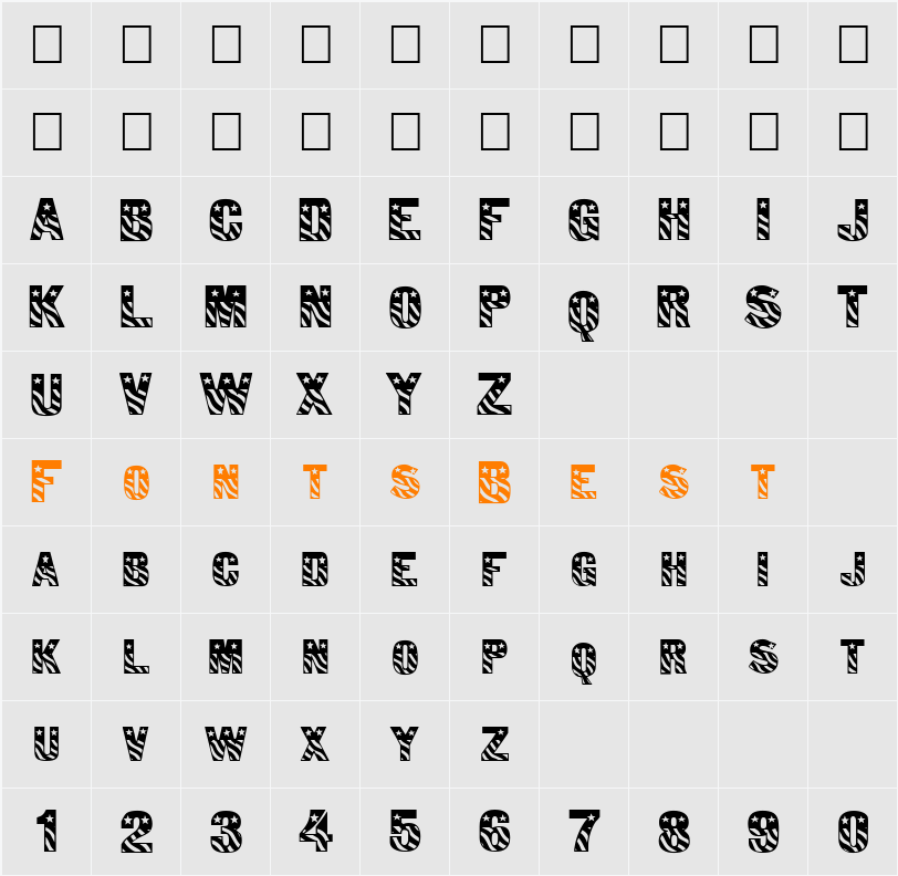 FZ UNIQUE 39 Character Map