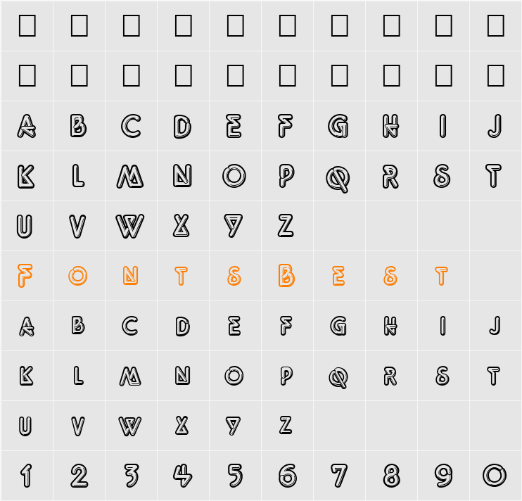 FZ UNIQUE 40 Character Map