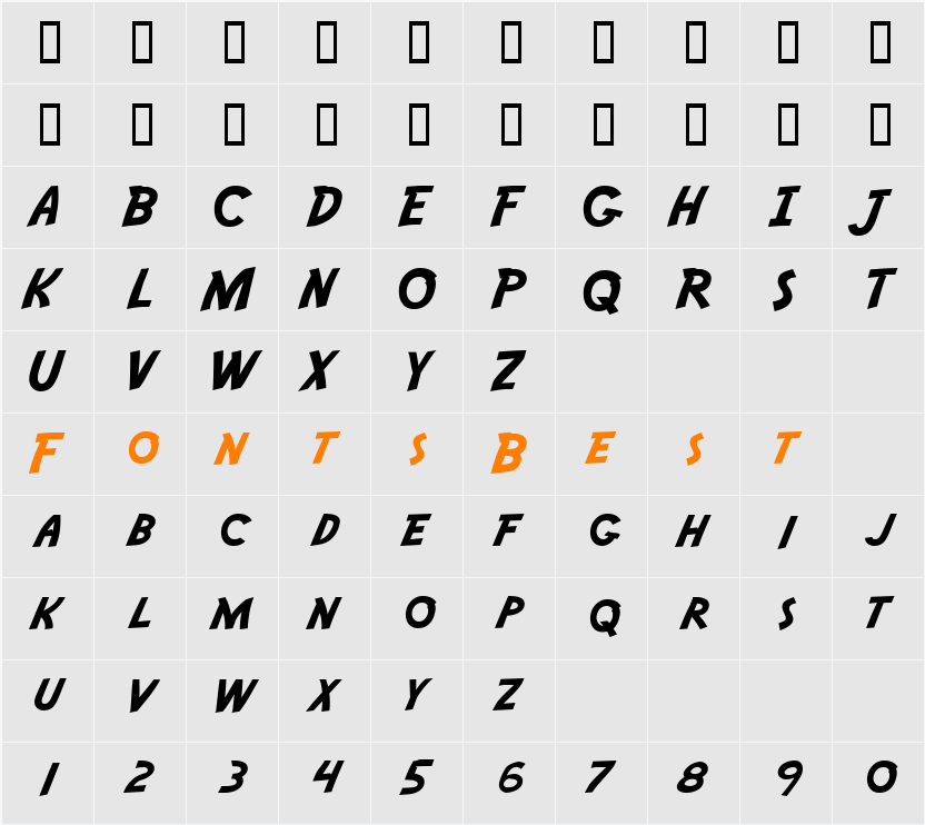 JI-Hyssop Character Map