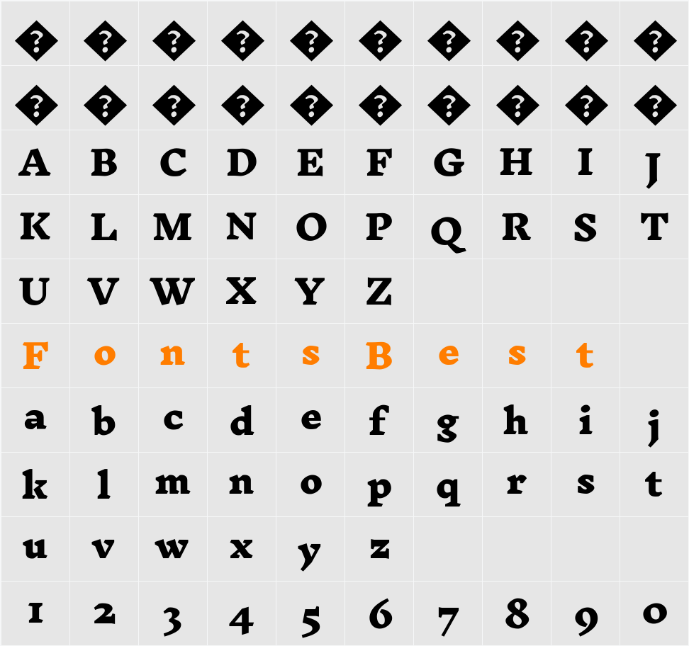 Inknut Antiqua SemiBold Character Map