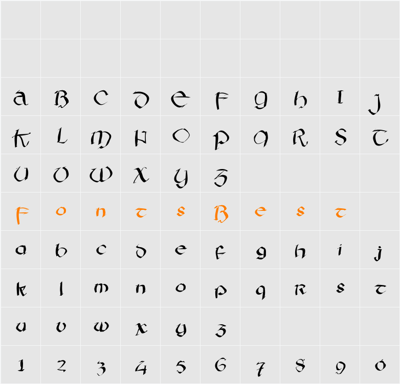 IrishSketchesFS Character Map