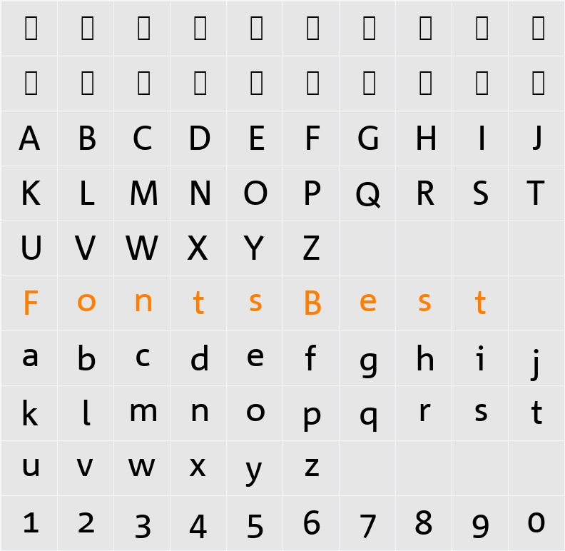 CorpidOffice Character Map