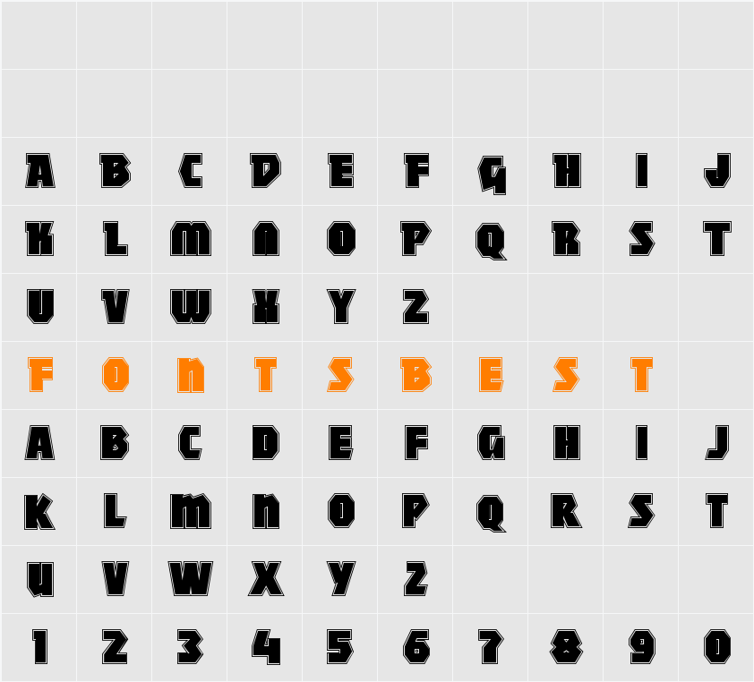 MightyContour Character Map