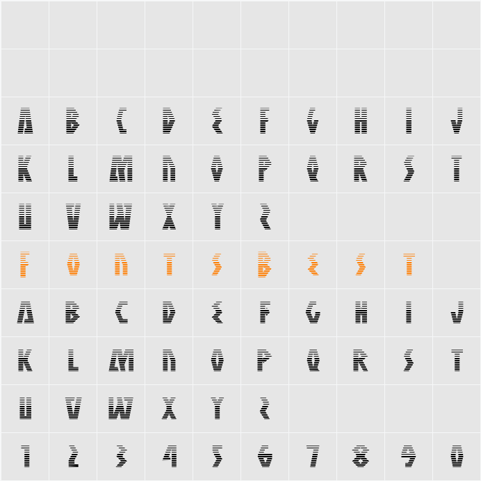 Antikythera Gradient Character Map