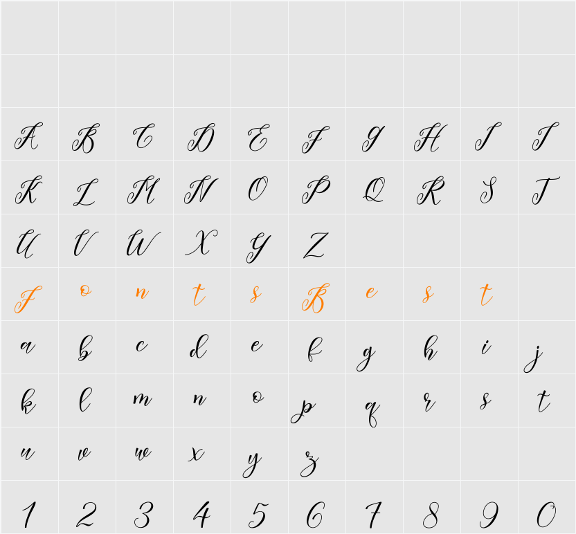 Kanghara Script Character Map