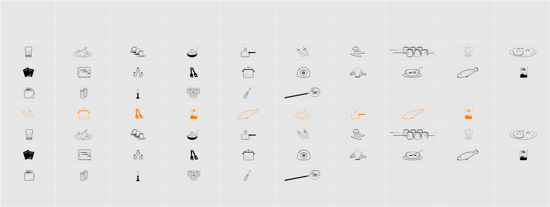 Cooking Set Character Map