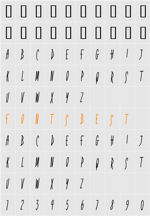 Fidelity Hour BTN Character Map