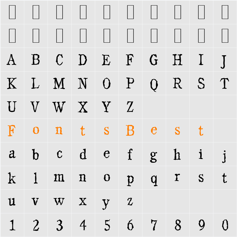 CalgaryRandom-Light Character Map