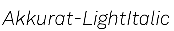 Akkurat-LightItalic Font Image