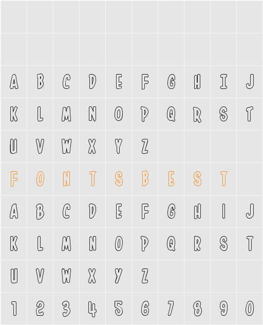 In-House Edition Outline Character Map