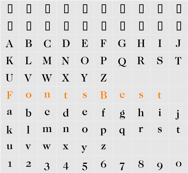 Caslon-Osf-Medium Character Map