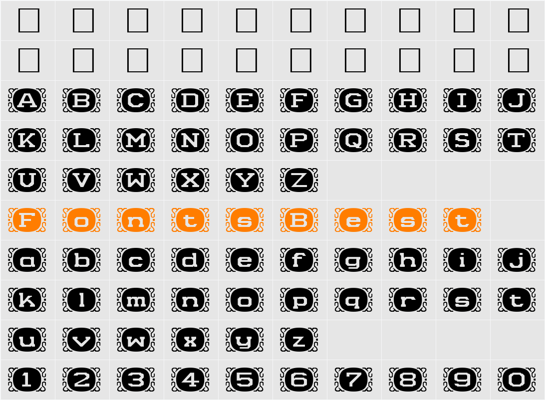 Camey Character Map