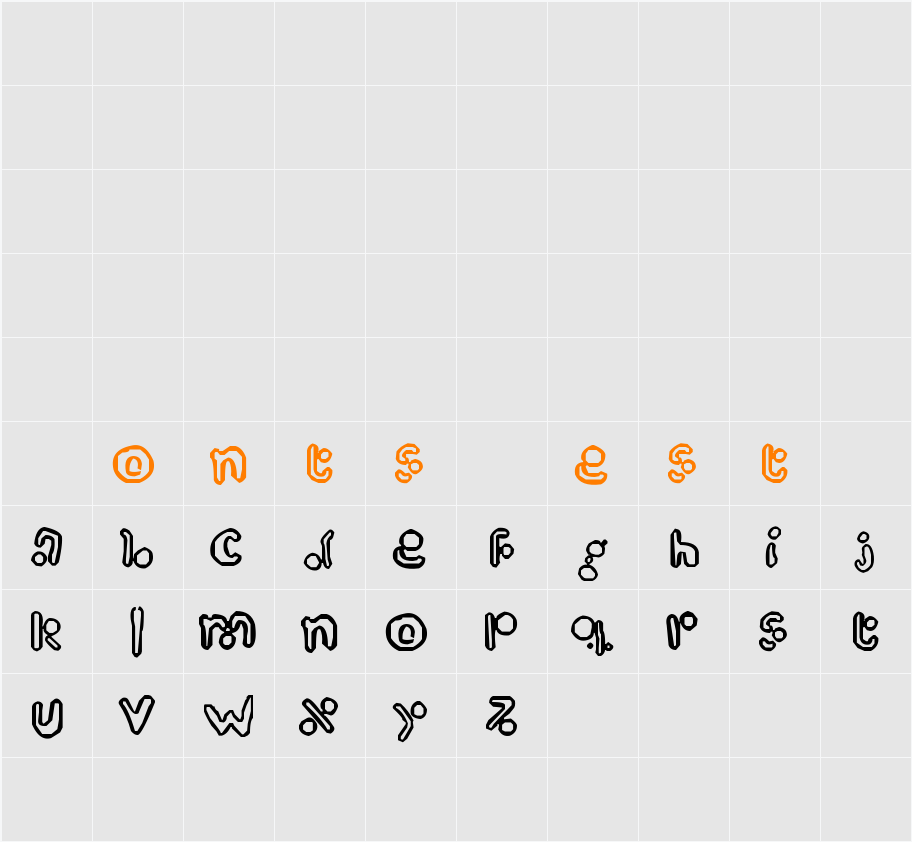 AlienCrops Character Map