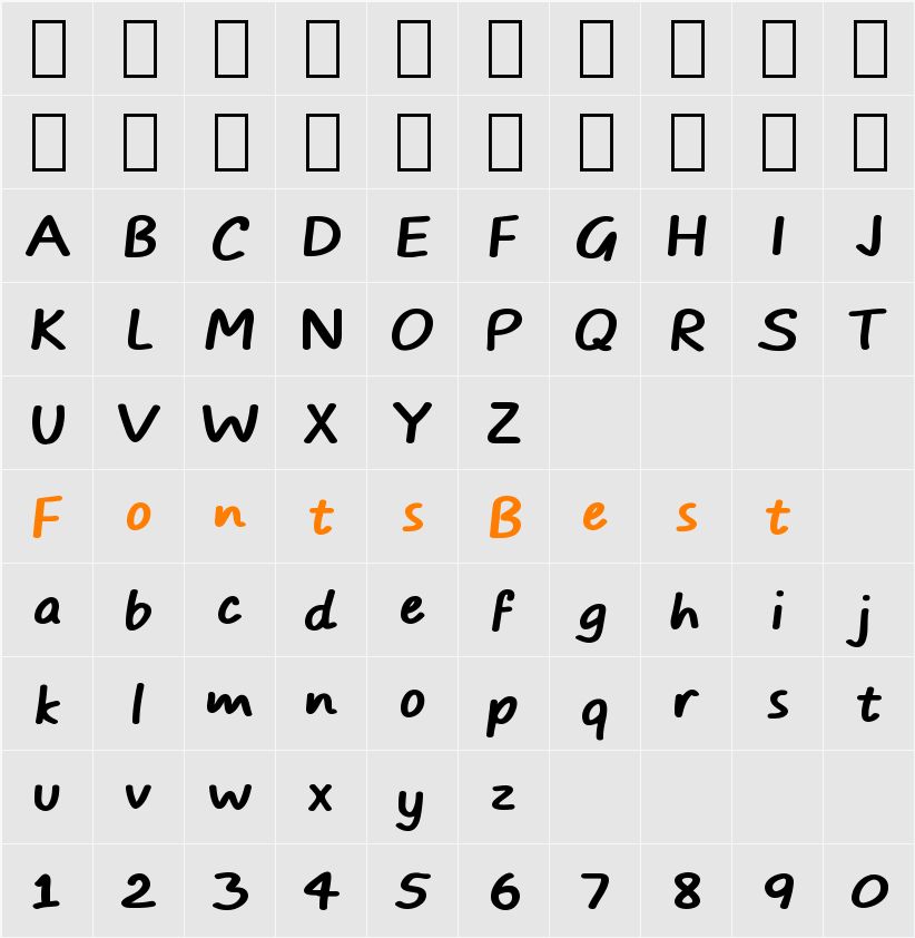 TYPO COMICS Bold DEMO Character Map