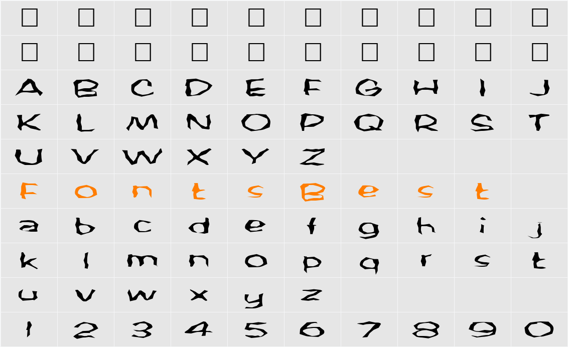 FZ WACKY 59 EX Character Map