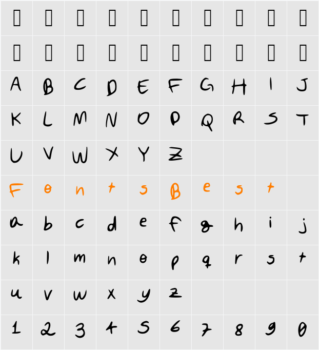 An_Original_Font_By_Davi Character Map