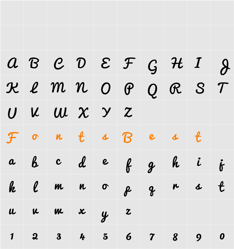 Pacifico Character Map