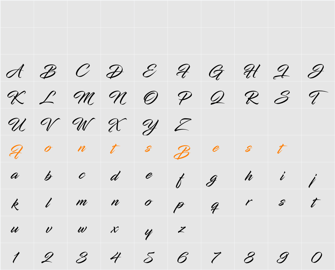 Infinite Stroke Character Map