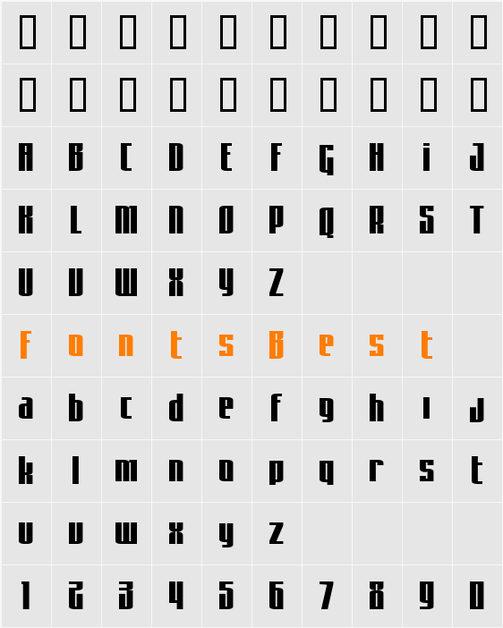 Asimov Sans Character Map