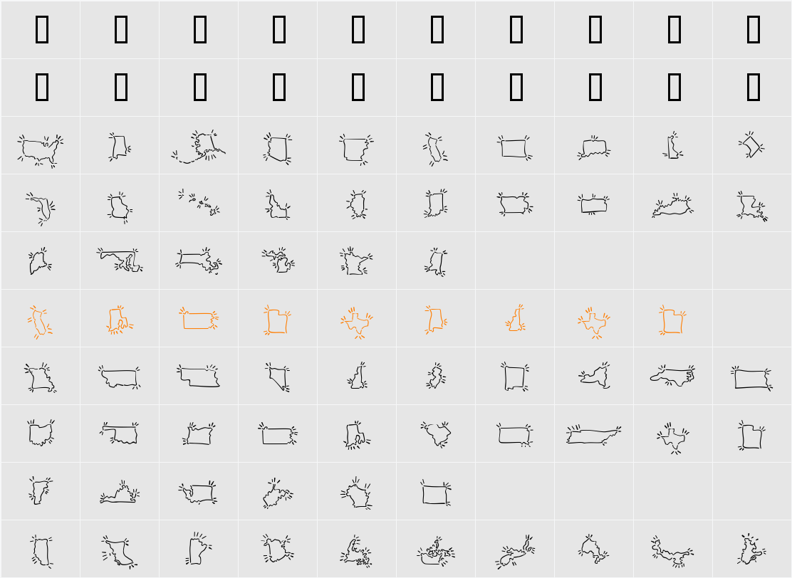 MiniPics Character Map