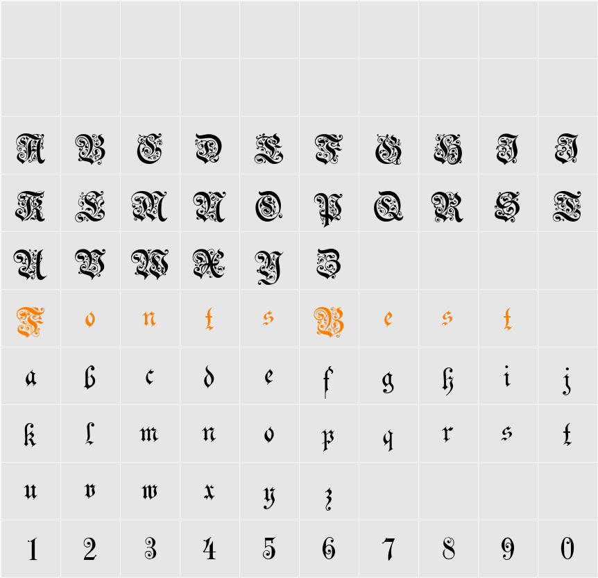 CelebrationTextFancy Character Map