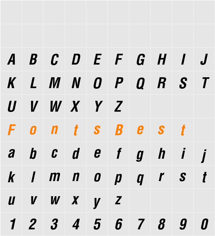 Helvetica CE Cond Character Map