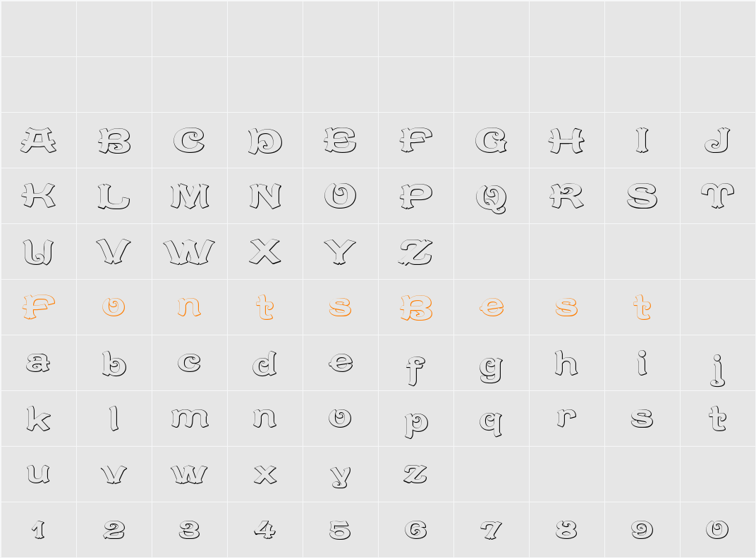 CaractereDoublet Beveled Character Map