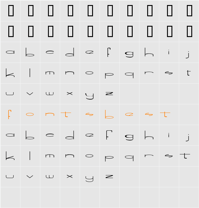 JI-Encage Character Map