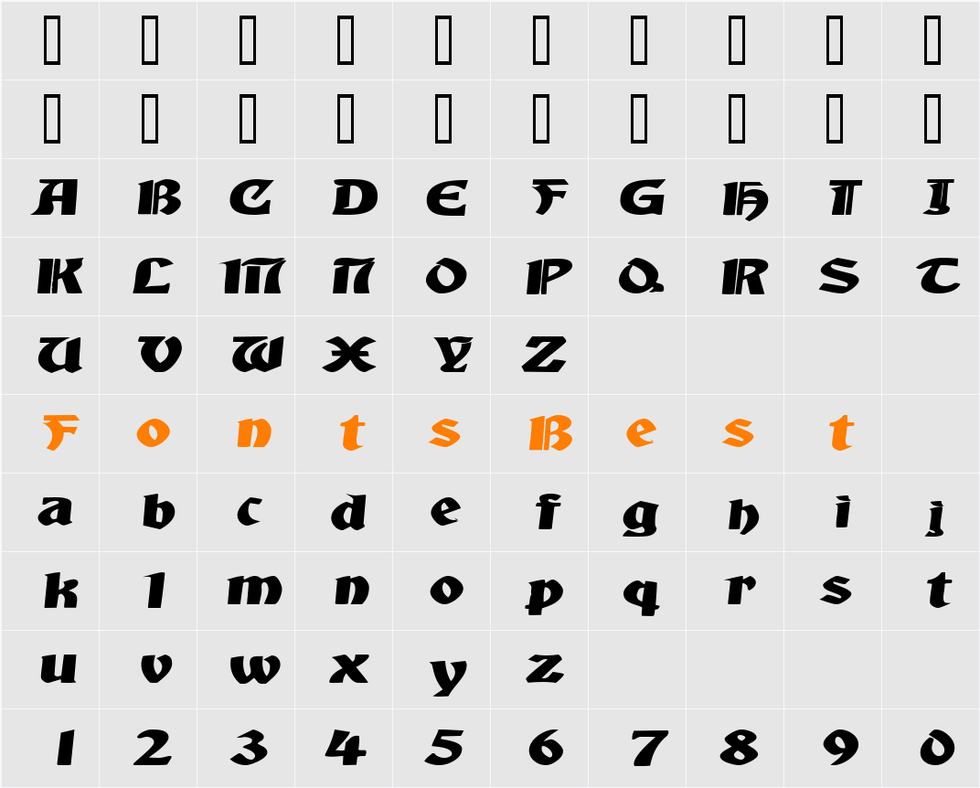 AquiEstaSSK Character Map