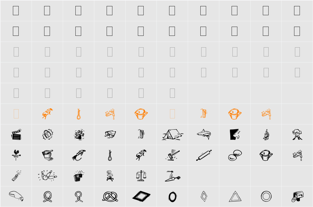 DF Organics IIA LET Character Map