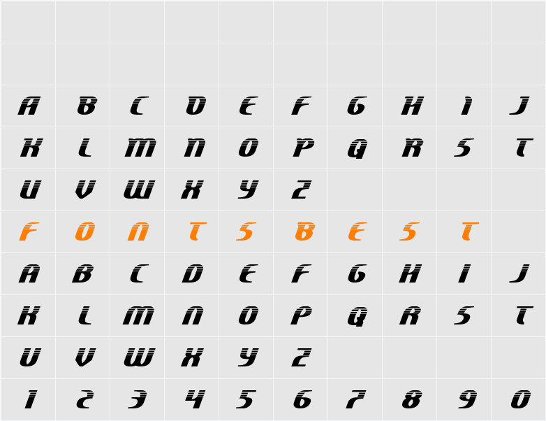 Centaurus Halftone Character Map