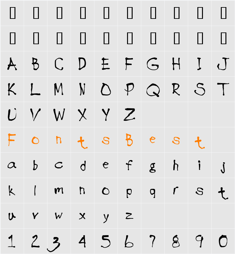 InkBlotScriptSSK Character Map