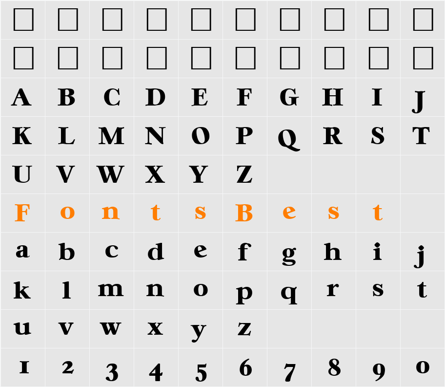 Casablanca-ExtraBold Character Map