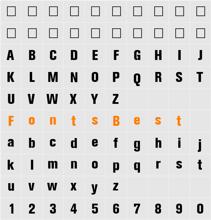 AkzentCondExtrabold Character Map