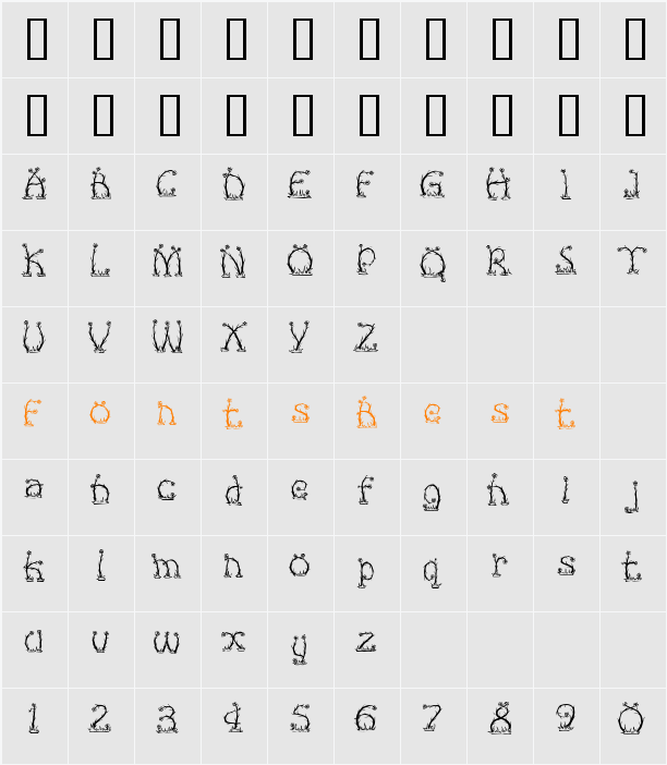 JI-Facers Character Map