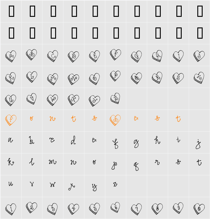 DJ Candy Heart Character Map