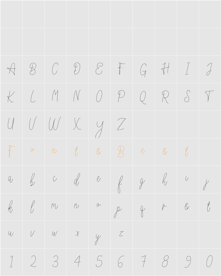 Tallattef Character Map