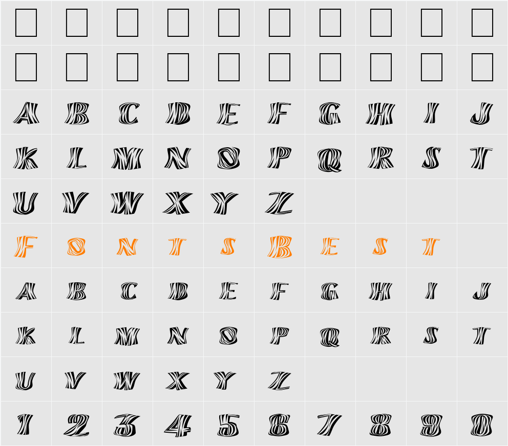 FZ WARPED 13 EX Character Map