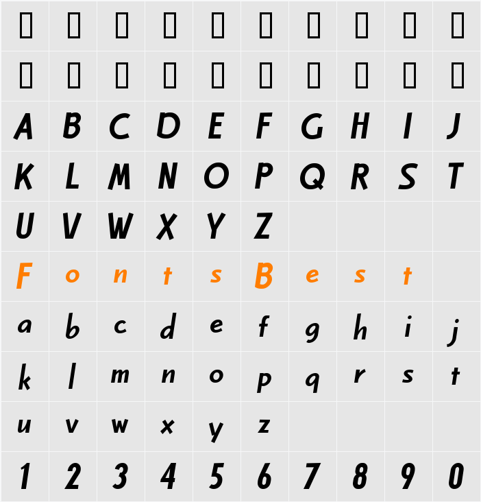 Celbo Character Map