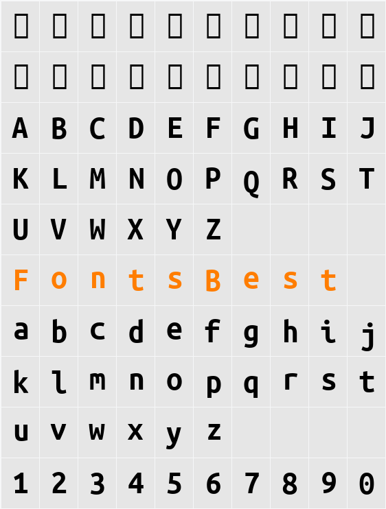 Ubuntu Mono Character Map