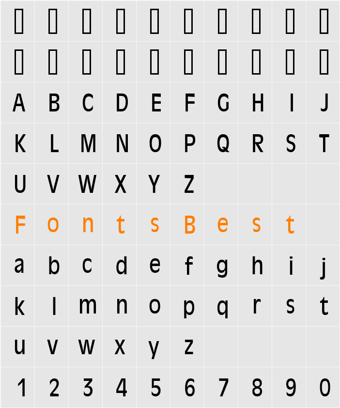 Antiqua 101 Condensed Character Map